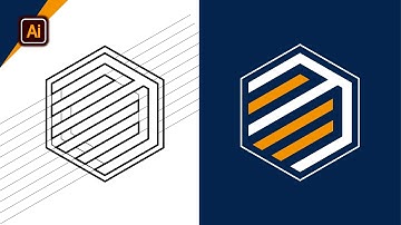 Grid Logo Design with Polygon Shape in Illustrator - Adobe Illustrator Tutorial