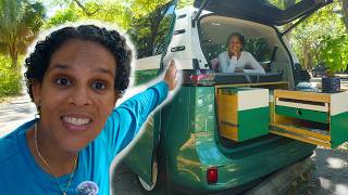 DIY Slide Out Kitchen & Bed Setup for my VW ID BUZZ Minivan, 1 Year Review!