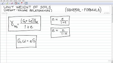 Unit Weight of Soils | Weight-Volume Relationships - General Formula