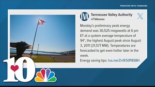 TVA sees highest peak energy demand on Monday since 2011