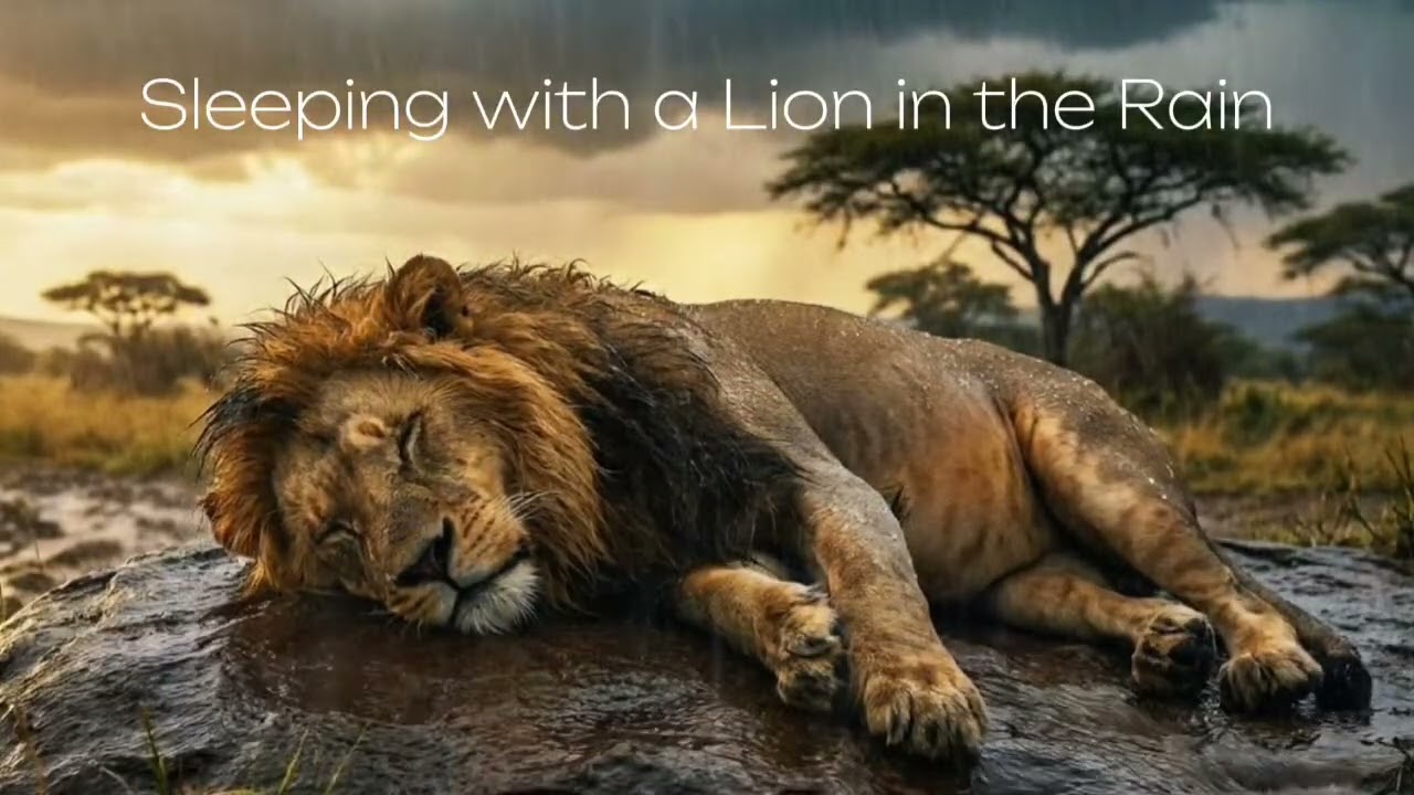 Fall Asleep Next to a Sleeping Lion | Calm Rain Ambience
