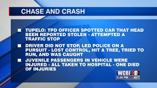 Car chase in Tupelo leads to the death of a juvenile