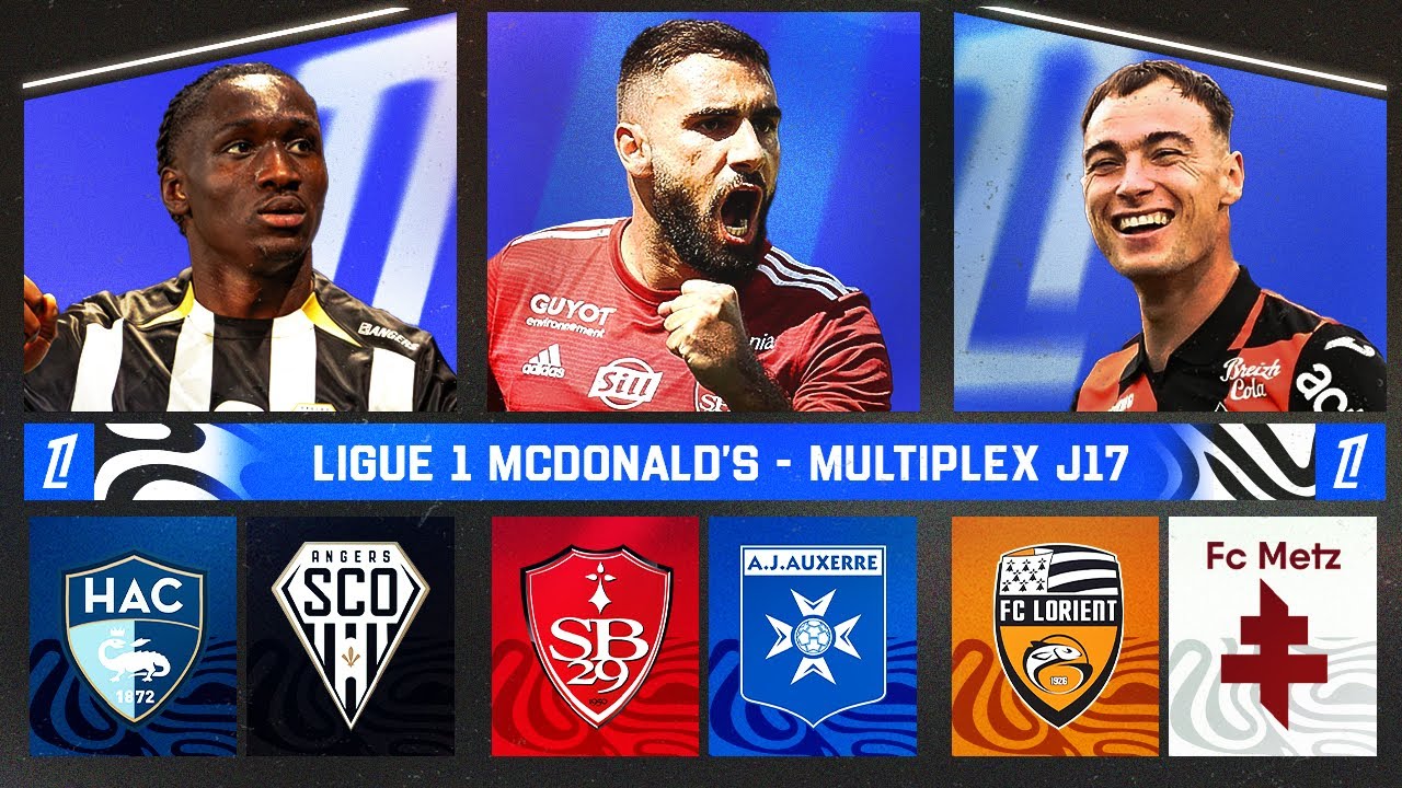 🔴 MULTIPLEX LIGUE 1 | BREST - AUXERRE 2 - 0 / LE HAVRE - ANGERS 2 - 1 / LORIENT - METZ 1 - 1
