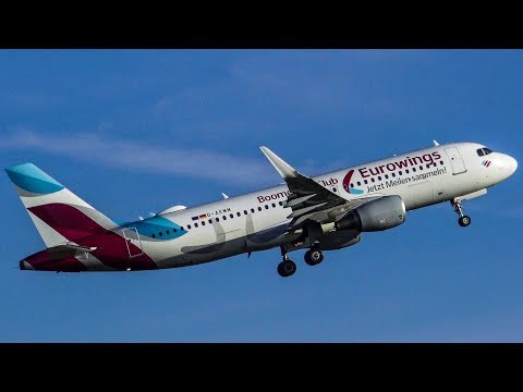 Eurowings (Boomerang Club Livery) Airbus A320-214 D-AEWM Takeoff from Hamburg