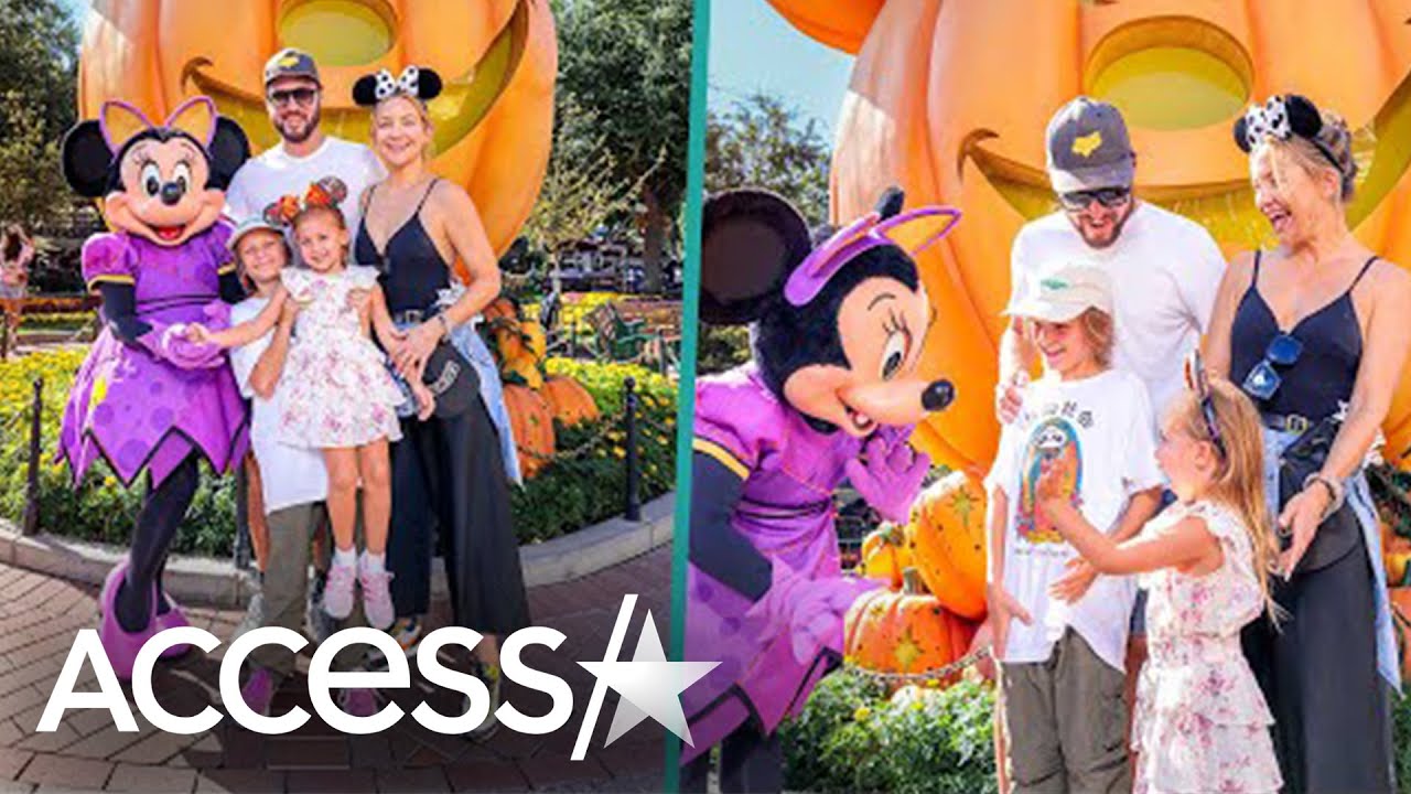 Kate Hudson Introduces Daughter Rani Rose & Son Bing To Minnie Mouse At Disneyland