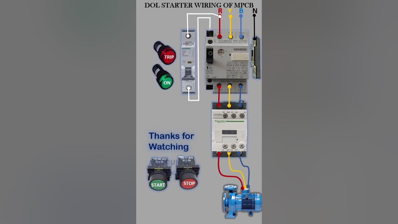 DOL Starter of MPCB. rvelectricalguide YouTube