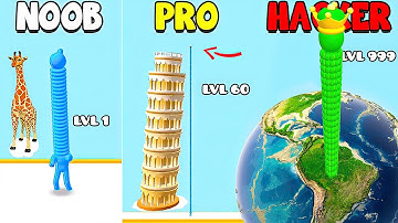 NOOB vs PRO vs HACKER in Long Neck Run 🗼 ULTRA HEIGHT my HERO!