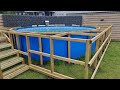 Doityourself terrace for a frame pool