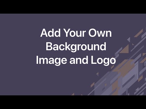 How to add your logo and background image