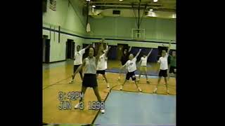 Kim Cheerleading in 1998 practice
