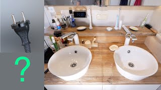 Reichlich Steckdosen Beim Neuen Waschplatz Im Badezimmer, Cleveres Kabelmanagement
