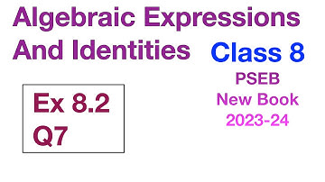 Q7 Ex 8.2 Class 8 | Algebraic Expressions And Identities | Chapter 8 |   PSEB Maths