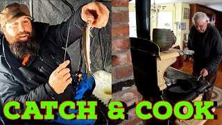 JACK SMELT CATCH AND COOK: Cookstove and Cast Iron w Bacon Grease