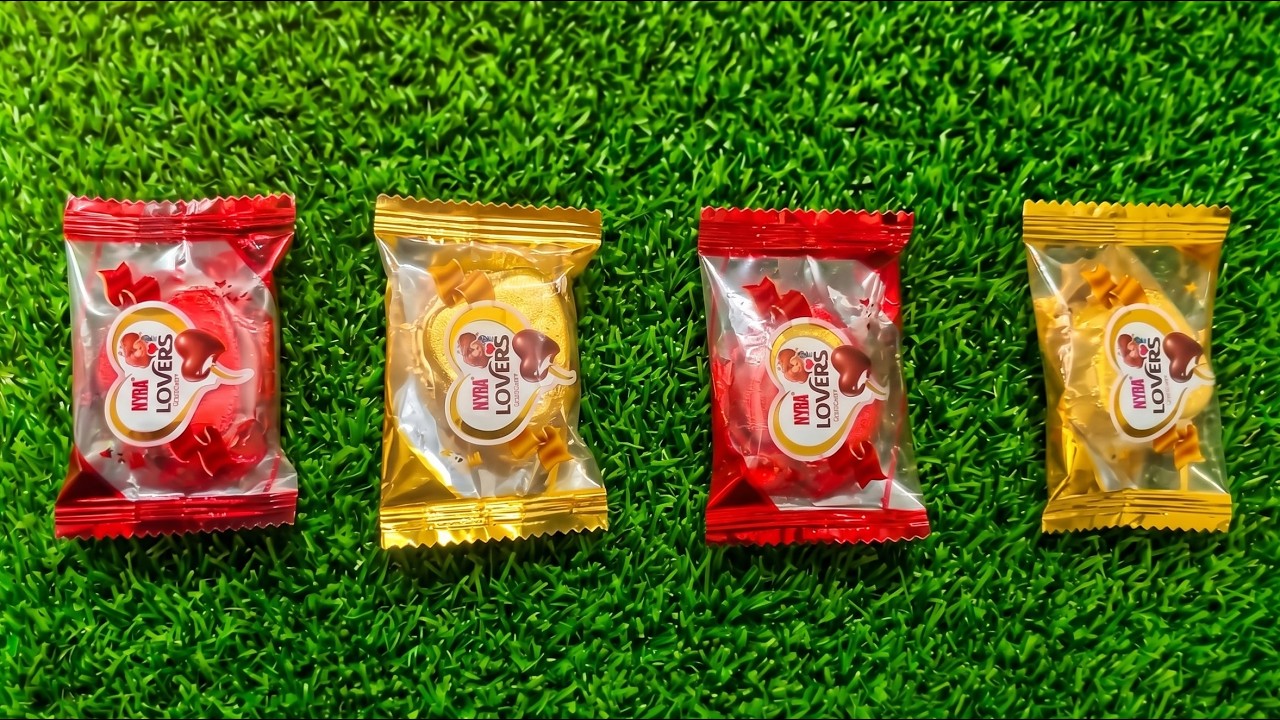 ASMR Most Popular Candies / Colorful Red & Yellow Candy Packets ...