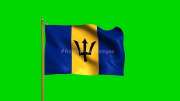 Barbados National Flag HD | World Countries Green Screen Flag animation loop | Royalty Free Footages