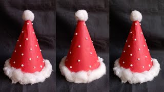 Santa Claus Cap Making With Paper | Santa Hat | Christmas Craft screenshot 3