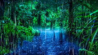 Rainy Night on Relaxing River | Water & Rain Sounds for Sleeping