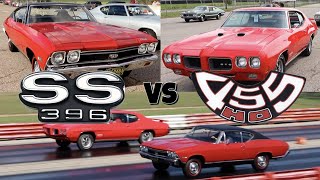 1970 GTO 455 vs 1968 Chevelle SS 396  PURE STOCK DRAG RACE (best of 3)