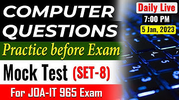 Computer Science || Mock Test- 8 || JOA IT 965 Preparation || Live Class-8 || Computer Questions