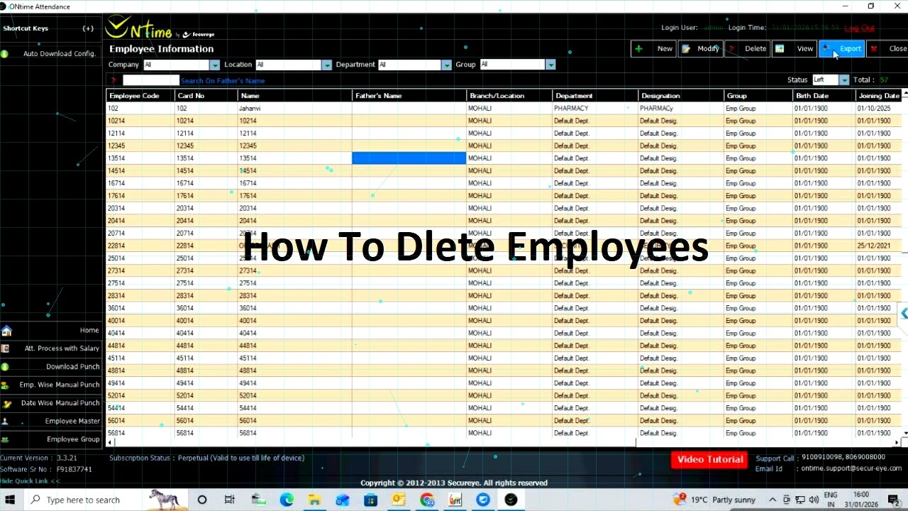 How To Delete Employees From Ontime Attendance Software - YouTube
