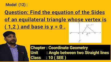 Find the equation of the sides of an equil. triangle whose vertex is(1,2) and base is y = 0.