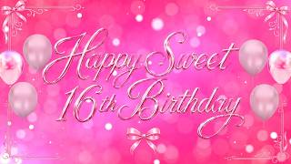 Sweet 16th Birthday | Pink Happy Birthday Background