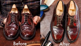 Shell Cordovan Shoe Repair: Restoring Vintage Florsheim Imperials from 1963