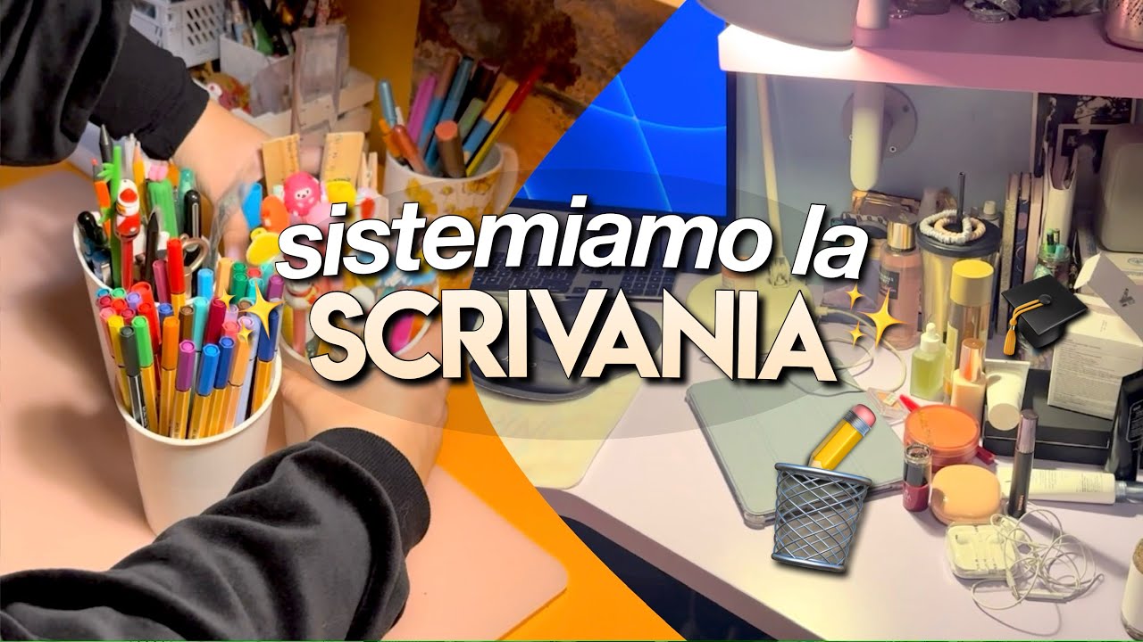 SISTEMIAMO LA SCRIVANIA + decluttering ⭐️🗒️