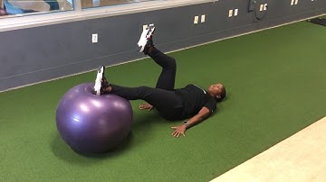 Single-Leg Physioball Hamstring Curls with Bridge