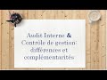 Audit Interne Et Contrôle De Gestion Différences Et Complémentarités Audit Interne Et Contrôle De Gestion Différences Et Complémentarités