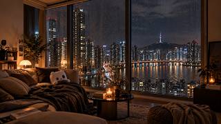 Rainy Night in Seoul 🌧️ | Cozy Apartment Rain Sounds for Sleep & Study | 3 Hours screenshot 3
