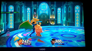 Super Smash Bros. Ultimate Snake Down Throws on Charizard Many Times for 300 Stamina Battle