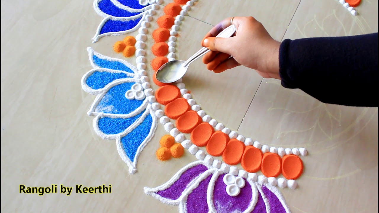Navratri/Diwali special rangoli designs l lotus rangoli designs ...