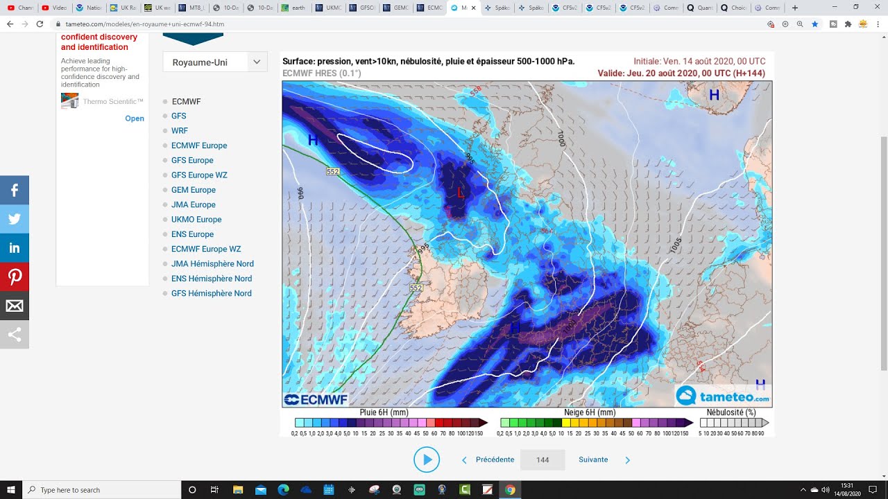 Ten Day Forecast: Cool And Unsettled Second Half To August? (14-08-20 ...