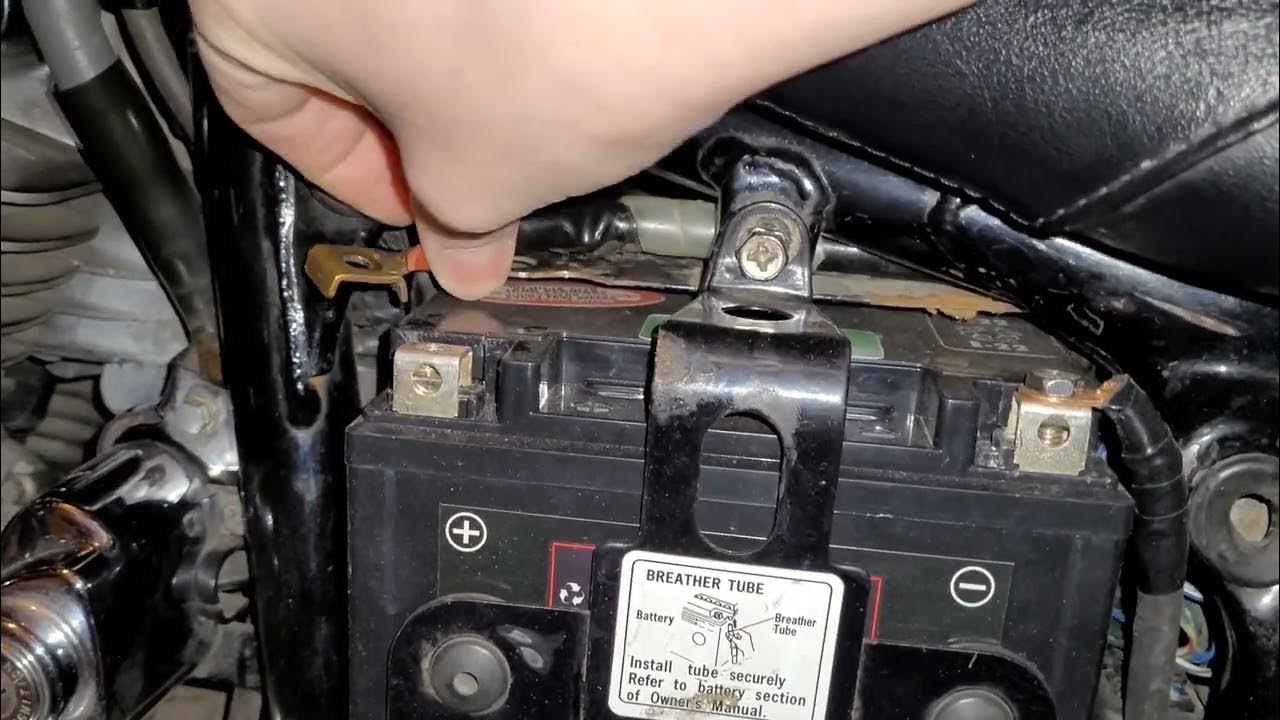 1997 Honda Shadow battery removal - YouTube