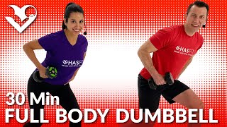 30 Min Full Body Workout at Home with Dumbbells  Total Body Strength Training Workouts with Weights