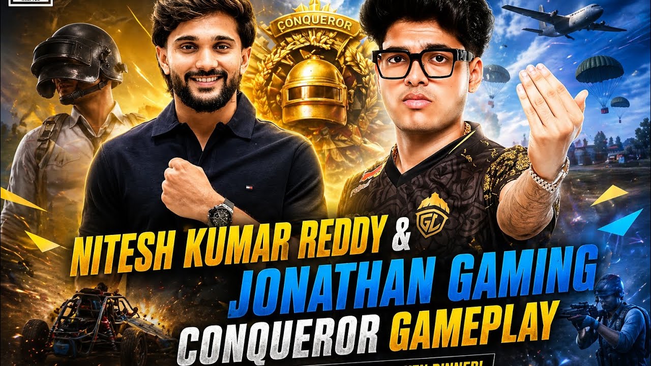 Jonathan 🔥 vs Nitesh Kumar Reddy 💥 BGMI Conqueror Kill Challenge | 20 ...