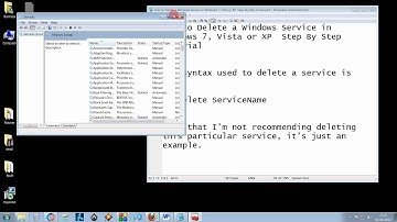 How to Delete a Windows Service in Windows 7, Vista or XP  Step By Step Tutorial
