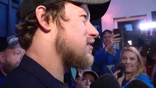 Stanley Cup Champion Tarasenko greets Blues fans outside Enterprise Center