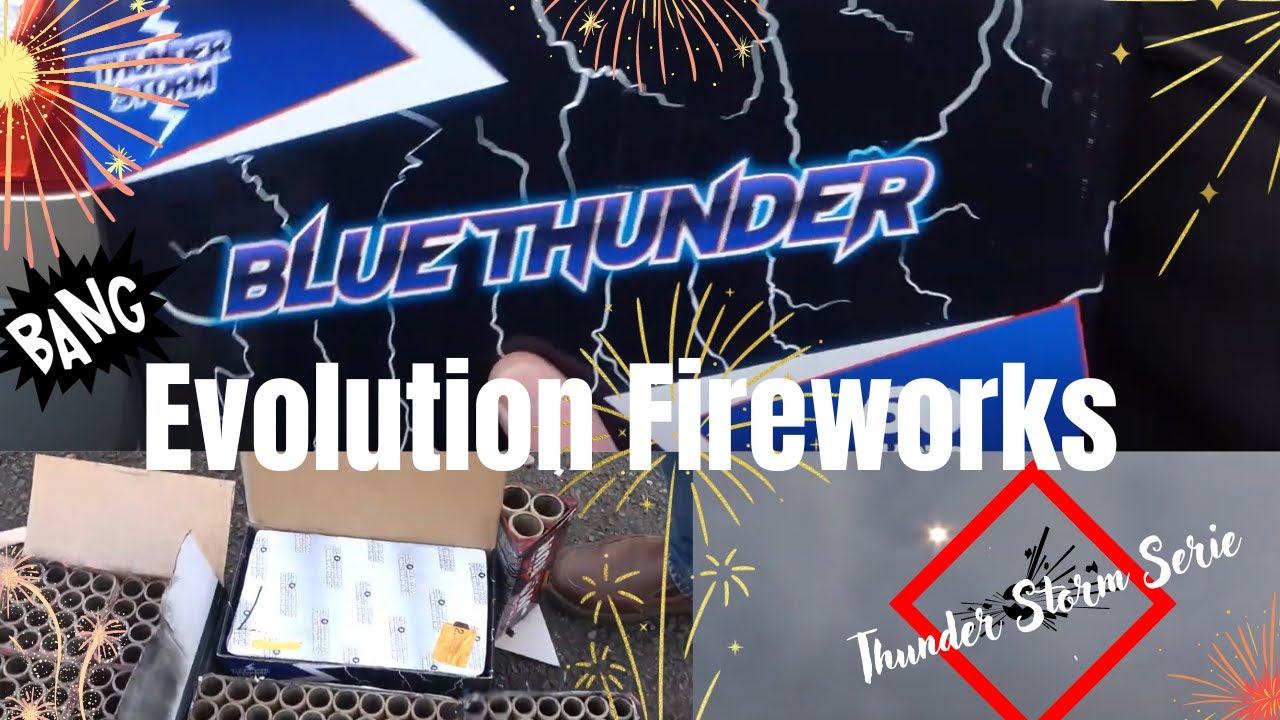 Evolution Fireworks–Blue Thunder 60Sh F2 Salut Cake(AM TAG)