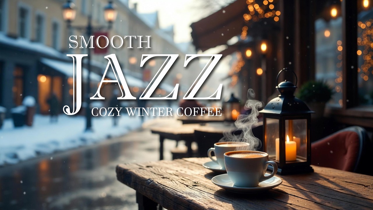 Smooth Jazz Coffee Shop ☕ Winter Fireplace Atmosphere for Focus & Productivity