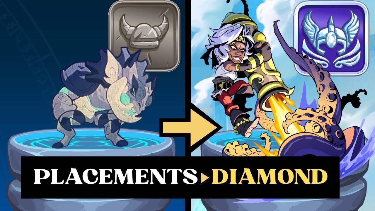 Путь к алмазной лиги в Brawlhalla, часть 1 | Обучение новичка игре на карте Cannon для достижения...