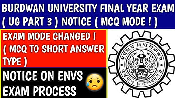 Burdwan University Final Exam Notice | burdwan university | bu final exam | wb university exam | ugc