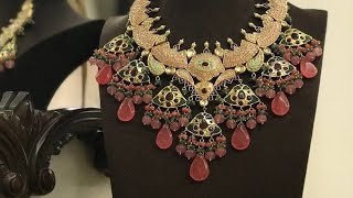 NATURAL STONES KUNDAN CHOKER SET, PEARLS AND GEMS LONG NECKLACE  @zingrow #zingrow #jewellery screenshot 4