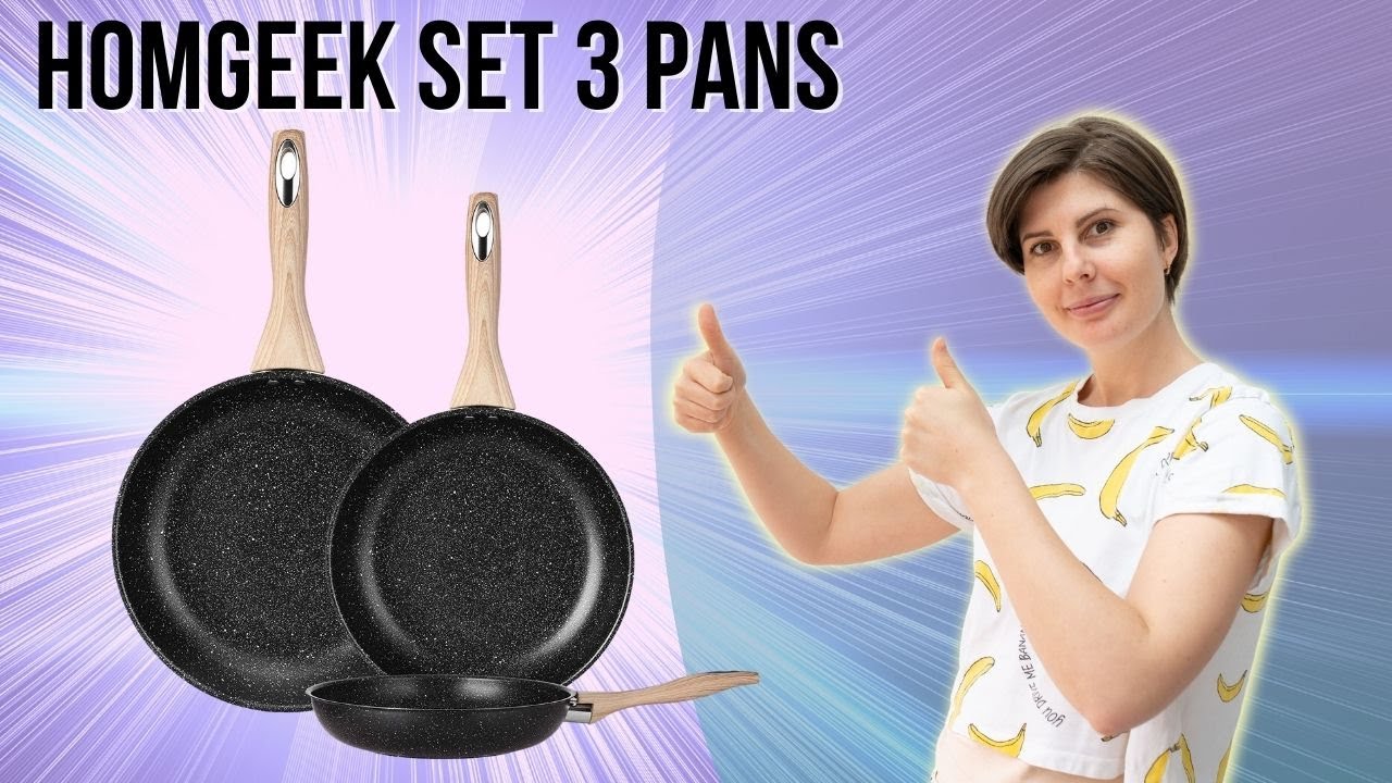 Homgeek 3 NonStick Frying Pans Review + Pancake Recipe YouTube