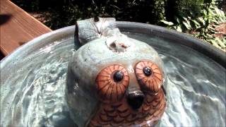 Ceramic Pet Drinking Fountain for Cats & Dogs - Owl Design - Midnight Blue and Textured Turquoise screenshot 5