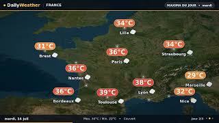 Prévisions météo France — 13 juil 2026