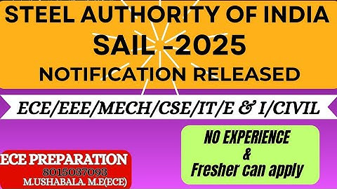 SAIL notification released 2025#stretegy #sail#classes#ece#eee#e&i #material#questionbank#testbatch