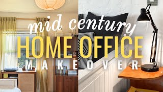 HOME OFFICE MAKEOVER ✨ Mid Century Aesthetic on a BUDGET! (Start to Finish)