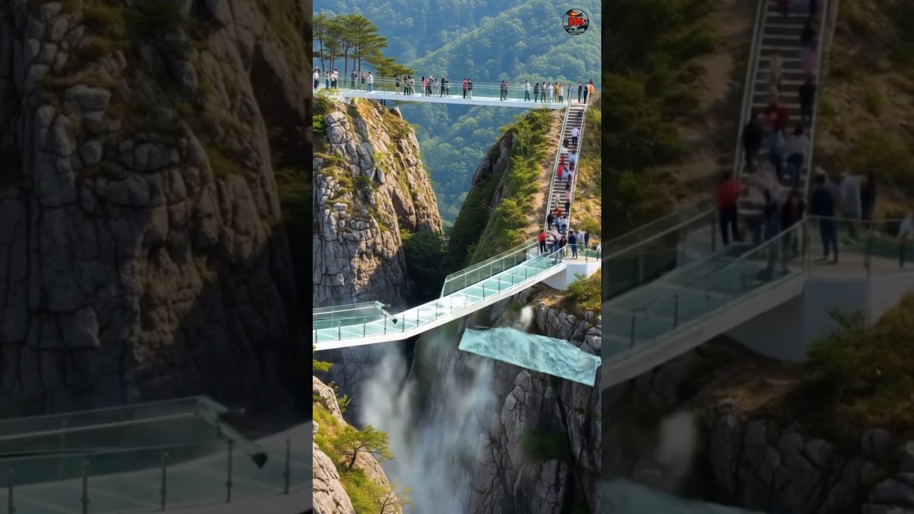 Detik-detik Jembatan Kaca Ambruk 